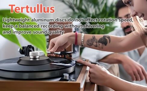 Tertullus سجل تثبيت الوزن ، سجل الألومنيوم السجل مشبك القرص فينيل إكسسوارات القرص الدوار (LP أسود) in Kuwait