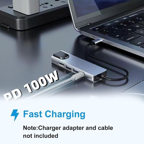5-in-1 Type-C Hub Docking Station, Type C to HDTV Adapter, RJ45 Ethernet, 4K HDTV, PD100W, USB 3.0, USB2.0 Compatible with Type C Devices with DP Alt Mode, Multi-Port Adapter in Saudi Arabia
