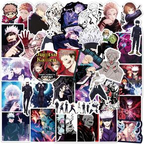 100PCS JJK Stickers, Anime Gojo Stickers, Gojo Satoru Yuji Megumi Sukuna Japan Cartoon Sticker, Waterproof Vinyl Decals for Water Bottles,Laptop,Computer, Cool Sticker for Fans Adults Teens Kids