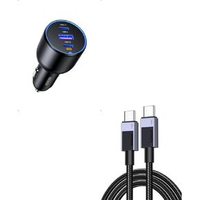 UGREEN 130W USB C Car Charger Bundle with 3.3FT 100W USB C Cable Compatible with iPhone 15/15 Pro/15 Pro Max, Galaxy S24/S23