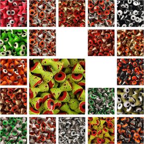 40 Pieces Total Assorted 20 Colors,3 Sizes Double Pupil Brass Dumbbell Eyes for Fly Tying