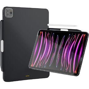 ProCase Magic Keyboard Compatible Case for iPad Pro 12.9 2022 2021 2020 2018, Slim Magnetic Cover with Pencil Holder for iPad Pro 12.9 6th Gen/5th Gen/4th Gen/3rd Gen[Keyboard Not Included] -Black