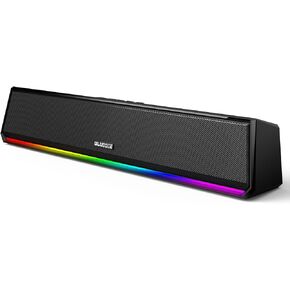 Bluedee Computer Speakers for Desktop PC, Bluetooth 5.3 PC Speakers with Dynamic RGB Light, Wired USB Plug & Play Computer Sound Bar, USB/Type-C Powered Gaming Speakers for Desktop, Laptops, Tablet