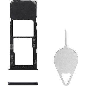 استبدال علبة بطاقة SIM لـ Samsung Galaxy A32 (إصدار SIM واحد) Awesome Black Card Tray Slot Adapter مع قاذف الإبرة لـ A32 SM-A325F