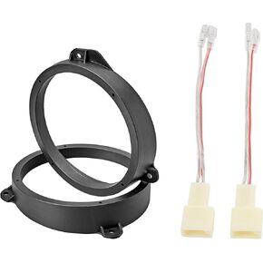 RED WOLF 6.5 Inch Door Speaker Adapter W/Wiring Harness Compatible with Subaru Impreza Crosstrek Outback WRX Install Aftermarket Audio Speaker Spacer Ring 6 1/2 Inch Adaptor