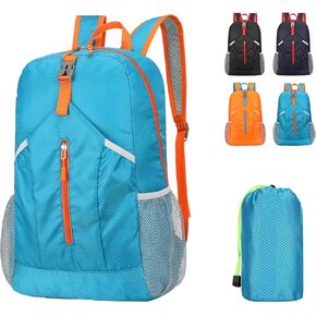 20L لخفة الوزن قابلة للطي مقاومة للماء سفر سفر صغير المشي لمسافات طويلة الظهر daypack للرجال النساء (البرتقالي)