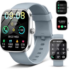 Smart Watch(Answer/Make Call), 1.91" Smartwatch for Men Women, NEW Fitness Watch with 110+ Sport Modes, Fitness Activity Tracke with Pedometer/Sleep Monitor/Heart Rate/IP68 Waterproof, for Android iOS