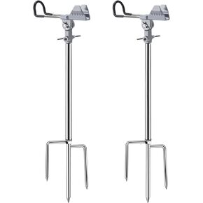 Fishing Rod Holders for Bank Fishing, 360 Degree Adjustable Fishing Pole Holders for Ground, Multifunctional Stainless Steel Beach Fishing Rod Holder Fishing Gifts for Men in Kuwait