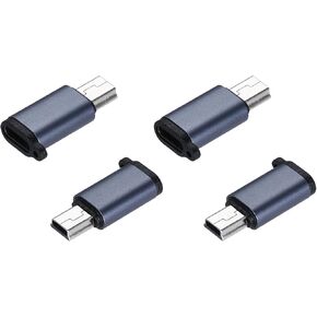 MECCANIXITY 2Pcs USB C to Mini USB Adapter, USB C Female to Mini USB Male Converter Adapter for Laptop PC Phone Car