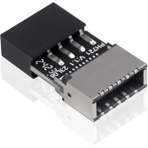 Duttek USB 2.0 to USB 3.2 Gen 1 Header Adapter, Front Panel Connector Motherboard, USB 9Pin Female to Type-E Adapter for Extending USB C Ports on Front Panel of PC 1 Pack