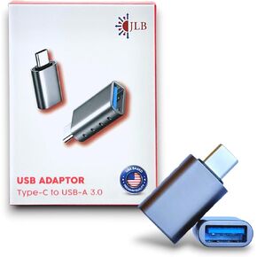 JLB USB C to USB Adapter (2 Pack), USB C Male to USB 3.0 Female Adapter, 5Gbps Data Transfer, Compatible with MacBook, iPad, iPhone, Microsoft Surface, Samsung, Dell XPS & More Devices