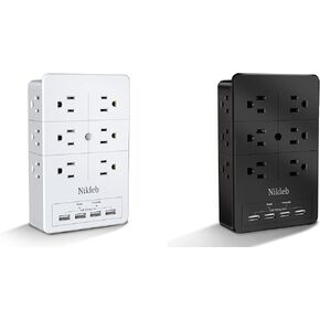 واقي شاحن الحائط USB ، 12 منفذًا ، 4 منافذ USB ، موسع مخرج متعدد الموسع