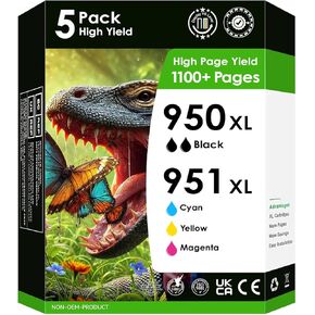 Compatible Ink Cartridge Replacement for HP 962XL. Works with OfficeJet Pro 9016 9028 9029 9010 9015 9018 9025 9020 9012 9026 9027 Printers. 4 Pack (Black, Cyan, Magenta, Yellow)