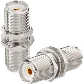 ثمانية 2pcs so239 محول uhf أنثى أنثى جاك bulkhead موصل RF