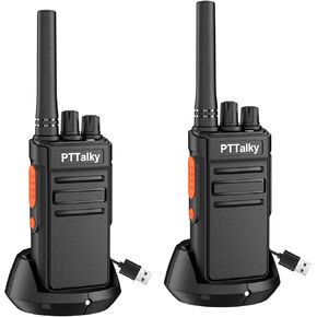 FR1 Walkie Talkies Long Range, Rechargeable Mini 16 FRS Channel Hands Free Two Way Radios with Type C Charger for Family School Camping Hiking(2 Pack)