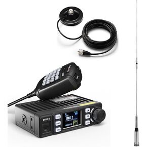 [with Antenna and Magnet Mount] Radioddity DB20-G GMRS Mobile Radio for Car Vehicle, 20W Long Range Two Way Radio with Cigarette Lighter Plug, 500 Channels, VOX, Display Sync, for Off Road Overlanding