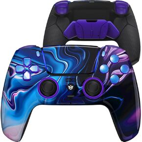 HEXGAMING Rival PRO Wireless Controller Compatible with ps5-4 Remap Back Buttons, Hair Triggers, Interchangeable Thumbsticks - NebulaPrism