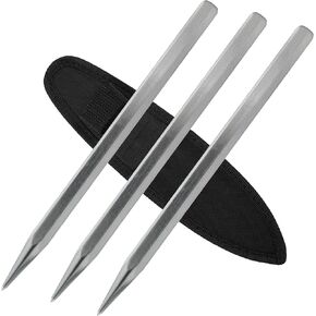 SteelPencil (3-Pack) Throwing Spike - 9.06'' Length; 0.394'' Thickness with Nylon Sheath; No Spin and Half Spin; Beginner Friendly; Multi-Use Practice;