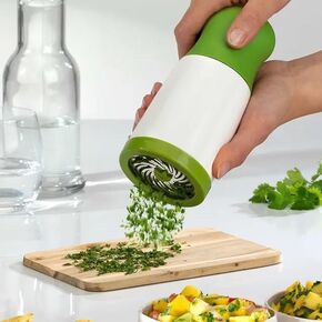 Herb Mill Grinder, Vegetable and spice chopper,Green Stainless Steel Kitchen Grinder for Fruit & Vegetable - Manual Operation, Single Item