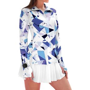 IECCP Womens Long Sleeve Shirts Sun Protection Quarter Zip Pullover Summer Quick Dry Athletic Hiking Running Workout Tops