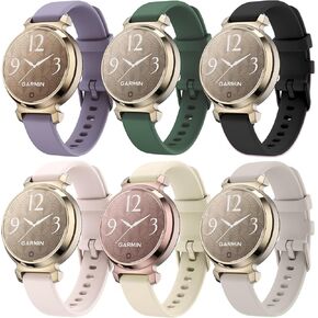 6 Pack Watch Bands Compatible with Garmin Lily 2 Smart Watch, Quick Release Soft Silicone Replacement Women Band Strap for Garmin Lily 2