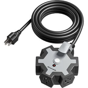 DEWENWILS Industrial Power Strip with 5-Outlet Power Hub, Multifaceted Head Heavy Duty Extension Cord for Garage, Workshop, 5-Outlet Power Strip, 15FT STJW 14/3C Line, ETLus Listed