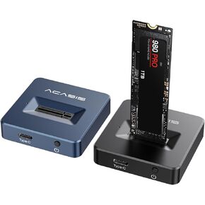 ACASIS NVME SSD Reader Adapter, Aluminium Alloy Housing Fast Heat Dissipation, NVME to USB Docking Station, M.2 SSD to USB Adapter 10Gbps, Support M.2 (M Key) NVMe SSD and (B+M Key) SATA-Based SSD