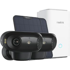 REOLINK Home Hub with 2X Argus 4 Pro Black+6W Solar Panel - 4K Home Security Cameras System, ColorX Night Vision, 180° Blindspot-Free View, Dual-Band Wi-Fi 6, Encrypted Local Storage,