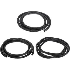 DMiotech 1/4" x 13ft, 3/8" x 13ft, 1/2" x 13ft Assorted Wire Loom Split Tubing, Cord Protectors from Pet Flexible Conduit Cable Management for Office, Home, Garden, Black
