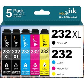 HOINKLO 232xl Ink Cartridges Combo Pack Remanufactured Replacement for 232 XL Ink Use with Expression Home XP-4200 XP-4205, Workforce WF-2950 WF-2930 Printer (2 Black Cyan Magenta Yellow)