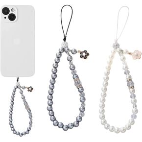 2 Pieces Phone Charm, Cute Camera Wrist Strap, Camera Wrist Strap Cute, Pearl Wristband, Exquisite Phone Decorations, Wallet Charm and Keychain
