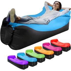 Inflatable Lounger Air Sofa Hammock, Inflatable Couch for Camping, Perfect for Beach Chair Waterproof Anti-Air Leaking Pouch Couch Air Chair for Outdoor, Beach, Hiking