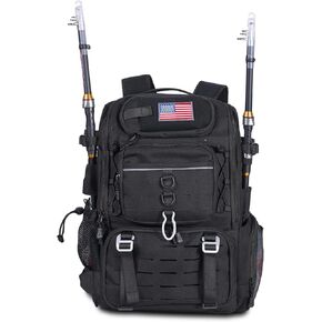 Vomgomfom 37L Fishing Backpack with Fully Waterproof Insulated Lining,Military Survival Molle Back Pack with Laptop Compartment,Earthy Yellow