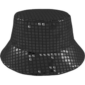 Manfnee Sequin Hats for Women Men Cowgirl Hat for Disco Parties and Costumes Bucket Sun Hat for Travel