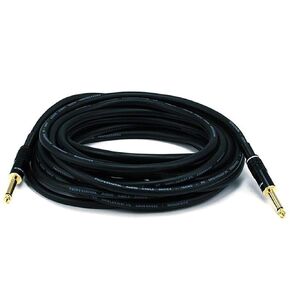Monoprice Premier Series 1/4 Inch (TS) Male to Male Audio Cable Cord - 6 Feet- Black 16AWG (Gold Plated)