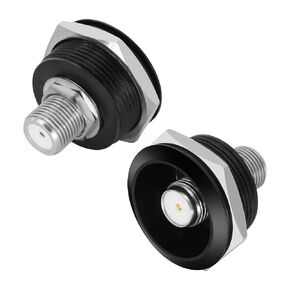 XMSJSIY F-Type Panel Mount F-Type Female to Female Coupler Adapter Connector Embedded Threaded Fixed Mount Coax RG6 Panel Socket Satellite Coaxial Extension Cable for TV VCR HDTV CCTV - 2PCS