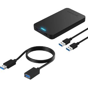 SABRENT 2.5-Inch SATA to USB 3.0 Tool-Free External Hard Drive Enclosure + 22AWG 3 Feet USB 3.0 Extension Cable