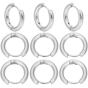 SUNNYCLUE 1 Box 24Pcs 12 Pairs Huggie Hoops Leverback Earring Hooks Stainless Steel Hoop Earrings 14mm Round Lever Back Earring Findings Hypoallergenic Leverback Earwires for Jewelry Making Supplies