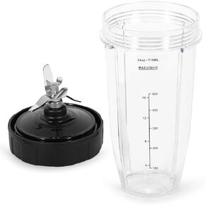 Replacement 24oz Blender Cups with Sip and Seal Lid Compatible with Nutri Ninja Auto iQ BN401BN751 BN801 BL480 BL482 BL642 BL682 BL450 Foodi SS351 SS151 SS401 Blender（Pack of 2）