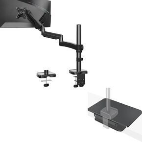 MOUNTUP Single Monitor Desk Mount+MOUNTUP Monitor Mount Reinforcement for Tempered Glass Desk