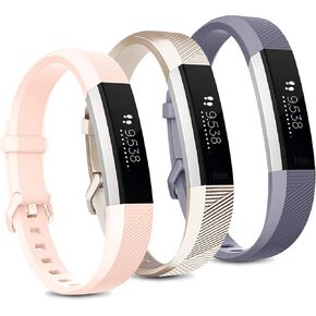 Pack 3 Replacement Band Compatible for Fitbit Alta/Fitbit Alta HR Bands, Adjustable Replacement Soft Silicone Sport Bands for Woman and men