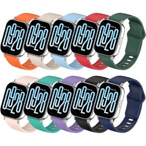 Bands for Xiaomi Redmi Watch 5 Active/Redmi 5 Lite Straps for Women Men, 10 Pack Soft Silicone Strap Replacement Wristbands Compatible with Xiaomi Watch 5 Lite/5 Active