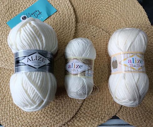 Alize Diva Silk Effect 100% Microfiber Acrylic Yarn 1 Ball skeins 100gr 383yds Color (185 - Baby Pink) in Saudi Arabia
