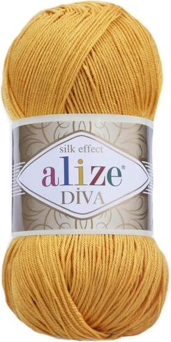 Alize Diva Silk Effect 100% Microfiber Acrylic Yarn 1 Ball skeins 100gr 383yds Color (185 - Baby Pink) in Saudi Arabia