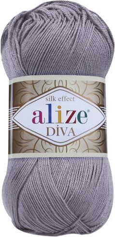 Alize Diva Silk Effect 100% Microfiber Acrylic Yarn 1 Ball skeins 100gr 383yds Color (185 - Baby Pink) in Saudi Arabia
