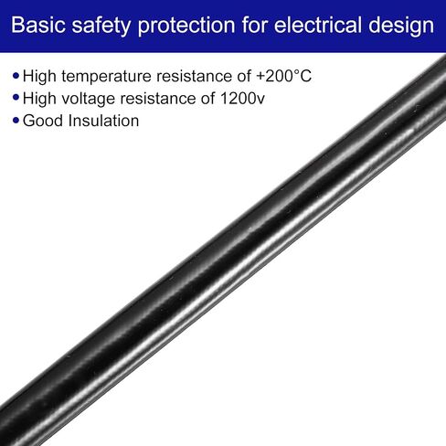 MECCANIXITY Insulation Braided Cable Sleeve,20 Ft-3/8 Inch ID Black, High Temp Silicone Fiberglass Sleeving for Cable Wrap, Automotive Wiring Protection in Saudi Arabia
