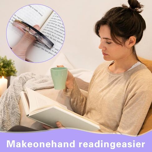 2Pcs Rhinestones Thumb Book Page Holder, Glitter Diamond Dotting Scalloped Thumb Bookmarks Resin Book Opener Book Accessories for Reading Lovers, Gift for Bookworm, Readers, Students in Kuwait