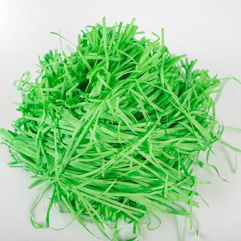 Kiddokids 16 oz Easter Grass, Raffia Crinkle Cut Paper Shreds for Gift Packaging, Basket Grass Filler, Egg Stuffers & Party Decorations, Recyclable Craft Tissue Paper (Green) in Kuwait