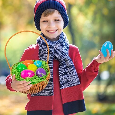 Kiddokids 16 oz Easter Grass, Raffia Crinkle Cut Paper Shreds for Gift Packaging, Basket Grass Filler, Egg Stuffers & Party Decorations, Recyclable Craft Tissue Paper (Green) in Kuwait