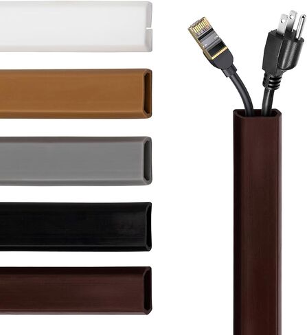 Rubber Bond TV Cord Hider Cable Protector - Strong Self Adhesive Wall Cord Cover Cable Hider - Low Profile Cable Management Wall Cord Concealer Cable Raceway (White, 6 Feet) in Kuwait